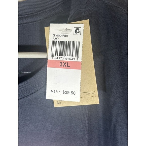 Levi's Levi Strauss Mens Logo T-Shirt, Navy Color, Size 3XL, NWT - Picture 3 of 4